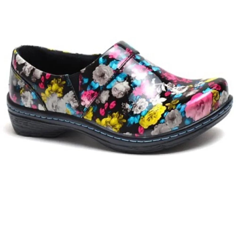 Klogs Roxy Rose Floral Print Mission Leather Slip On Clog